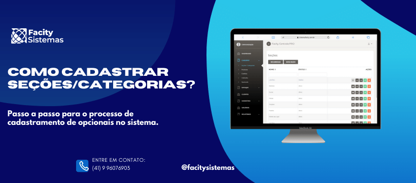 Como cadastrar seções|categorias?