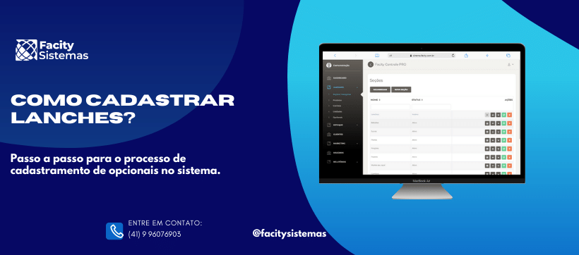 Como cadastrar lanches?