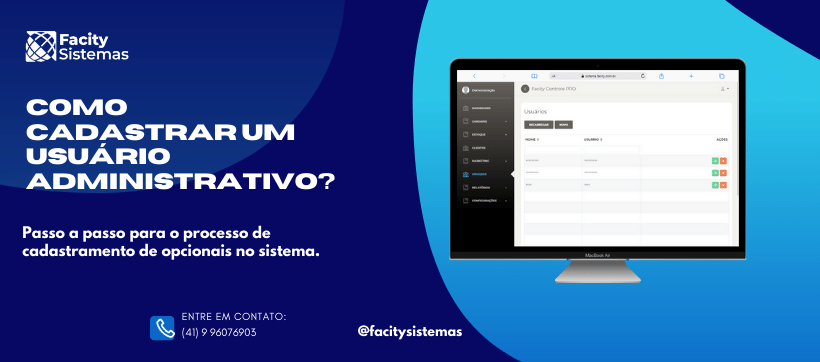 Como cadastrar um usuário administrativo?