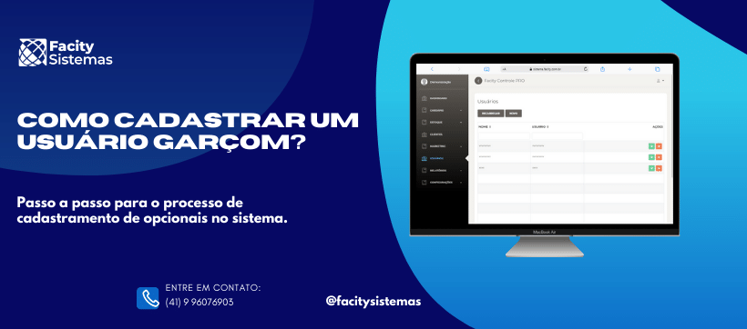 Como cadastrar usuário garçom?