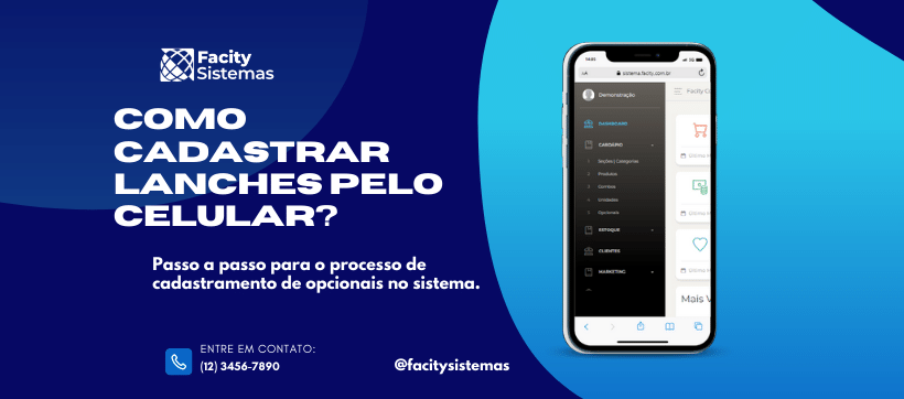 Como cadastrar lanches pelo celular?