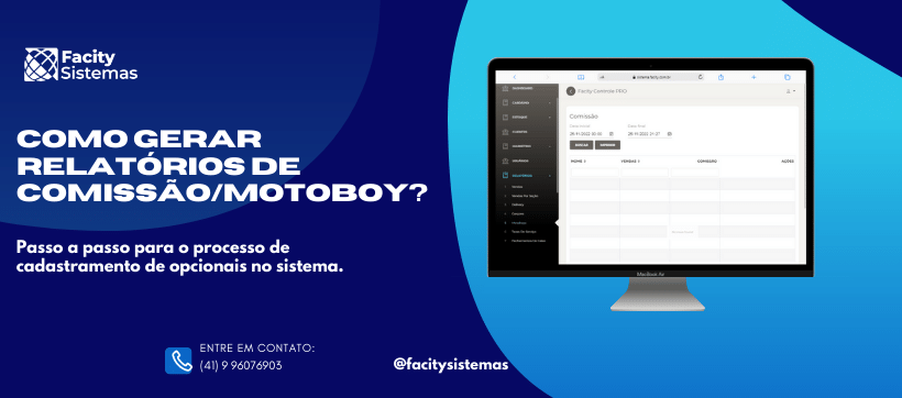 Como gerar relatório de comissão de Entregador/ motoboy?