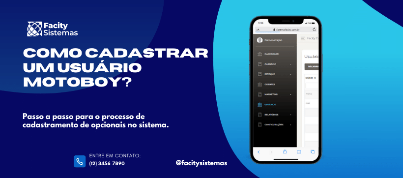 Como cadastrar um usuário Entregador/ motoboy pelo celular?