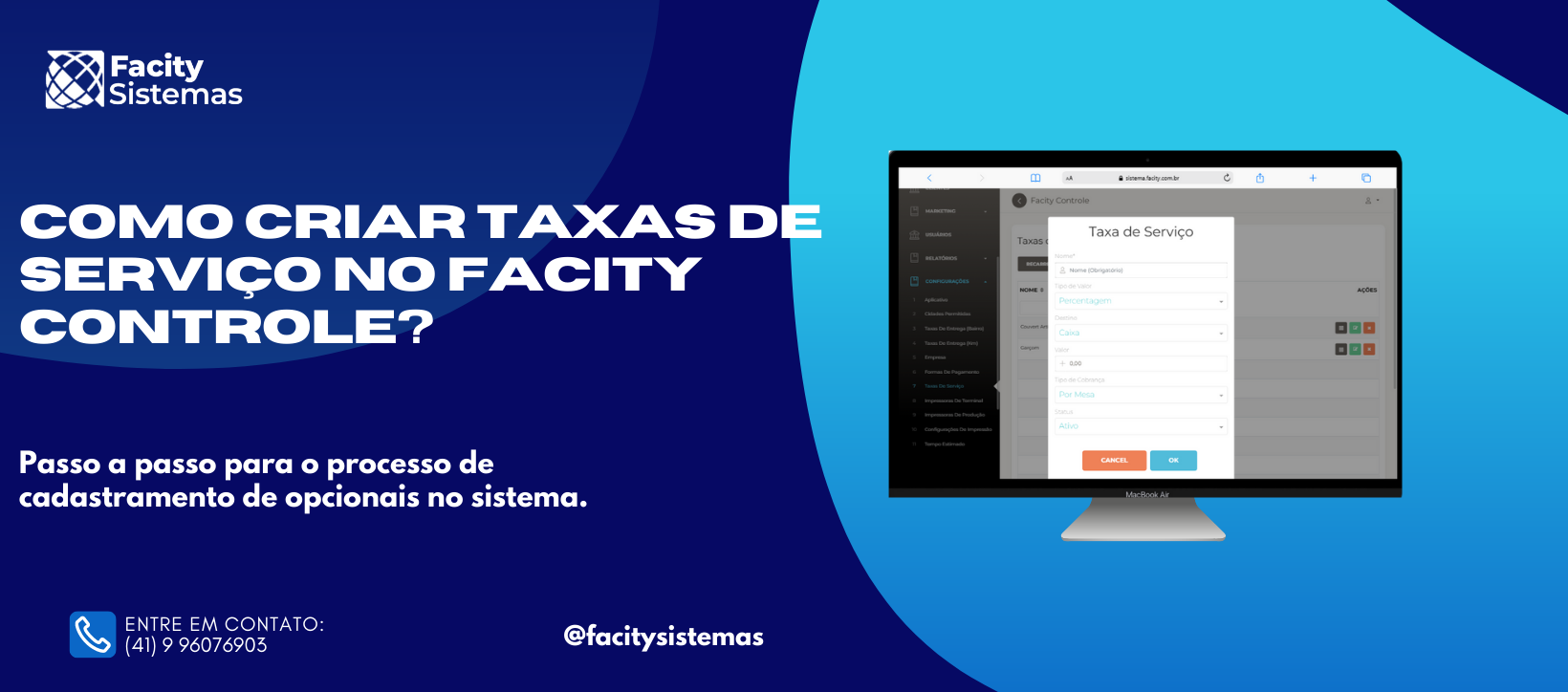Como criar Taxas de Serviço no Facity Controle?