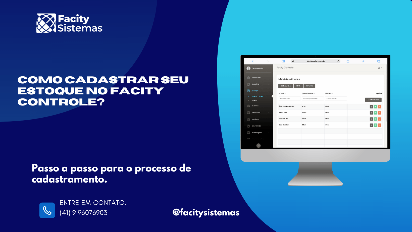 Como cadastrar seu Estoque no Facity Controle?